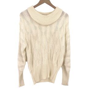 Vintage 80s Michelle Stuart Wool Angora Sweater Pearl Like Beading Size 10